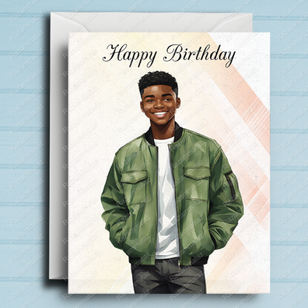 Black Boy Birthday Card Z